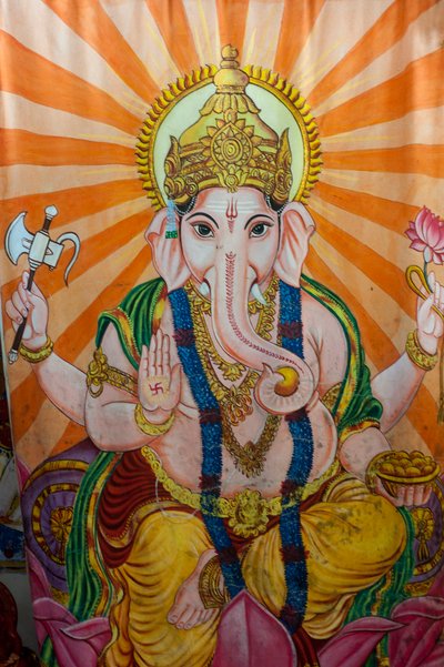 Painting of the Elephant-Headed Deity Ganesh on a Screen, Tirukovil, Sri Lanka by Unknown